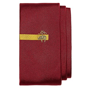 Golden Fleece Tie Bar Print Slim Tie - Burgundy